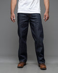 The Icon 14.5 Oz Double Dip Indigo Selvedge. Relaxed Wide Fit