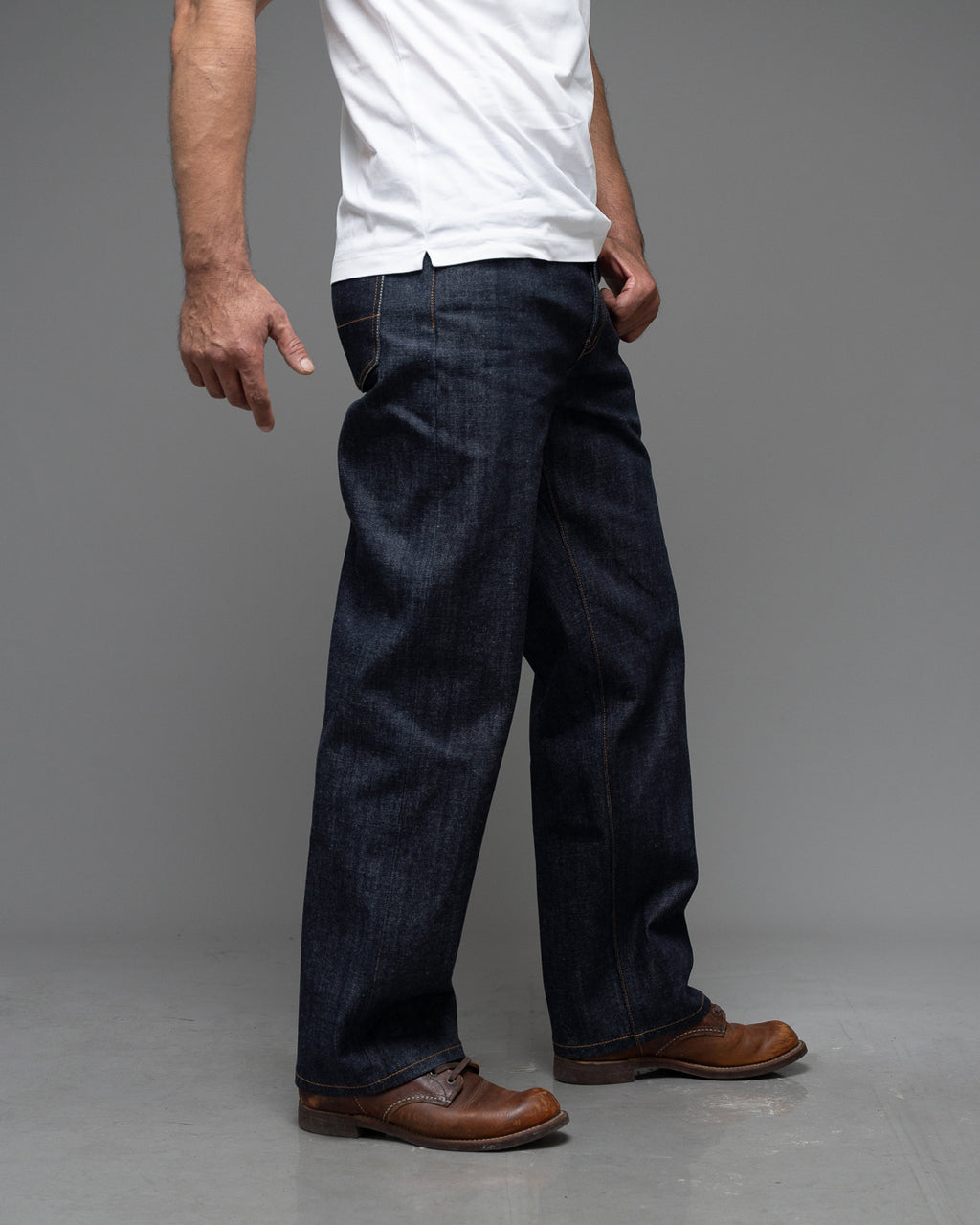 The Icon 14.5 Oz Double Dip Indigo Selvedge. Relaxed Wide Fit