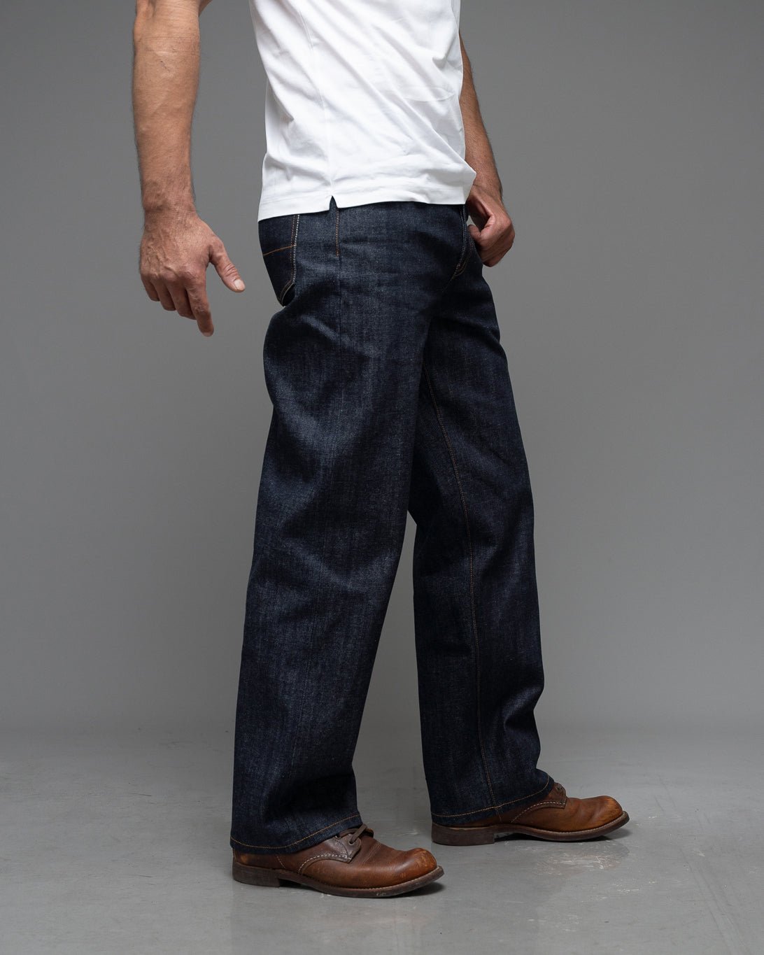 The Icon 14.5 Oz Double Dip Indigo Selvedge. Relaxed Wide Fit