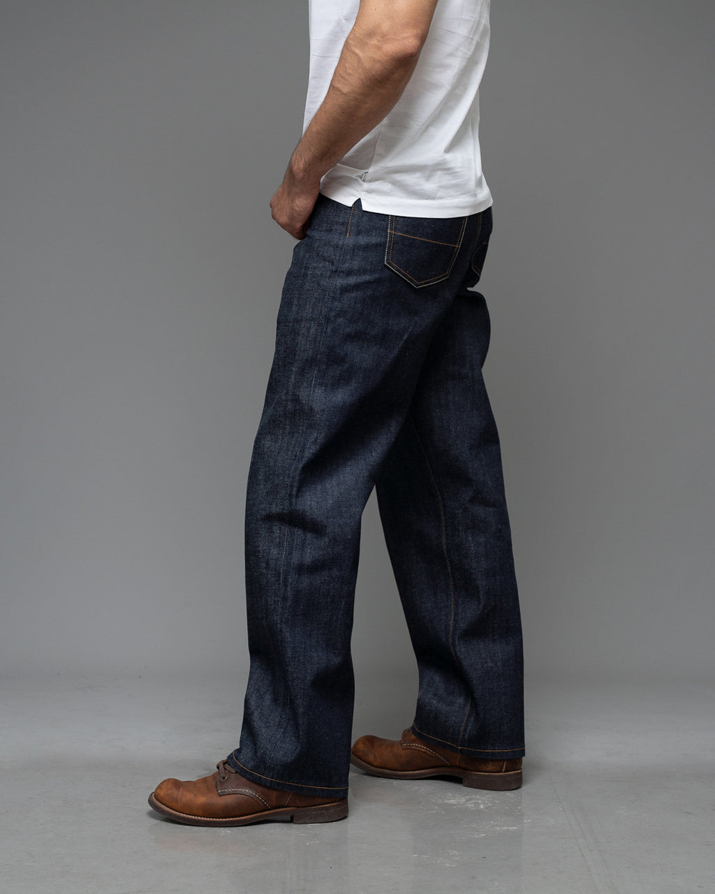 The Icon 14.5 Oz Double Dip Indigo Selvedge. Relaxed Wide Fit