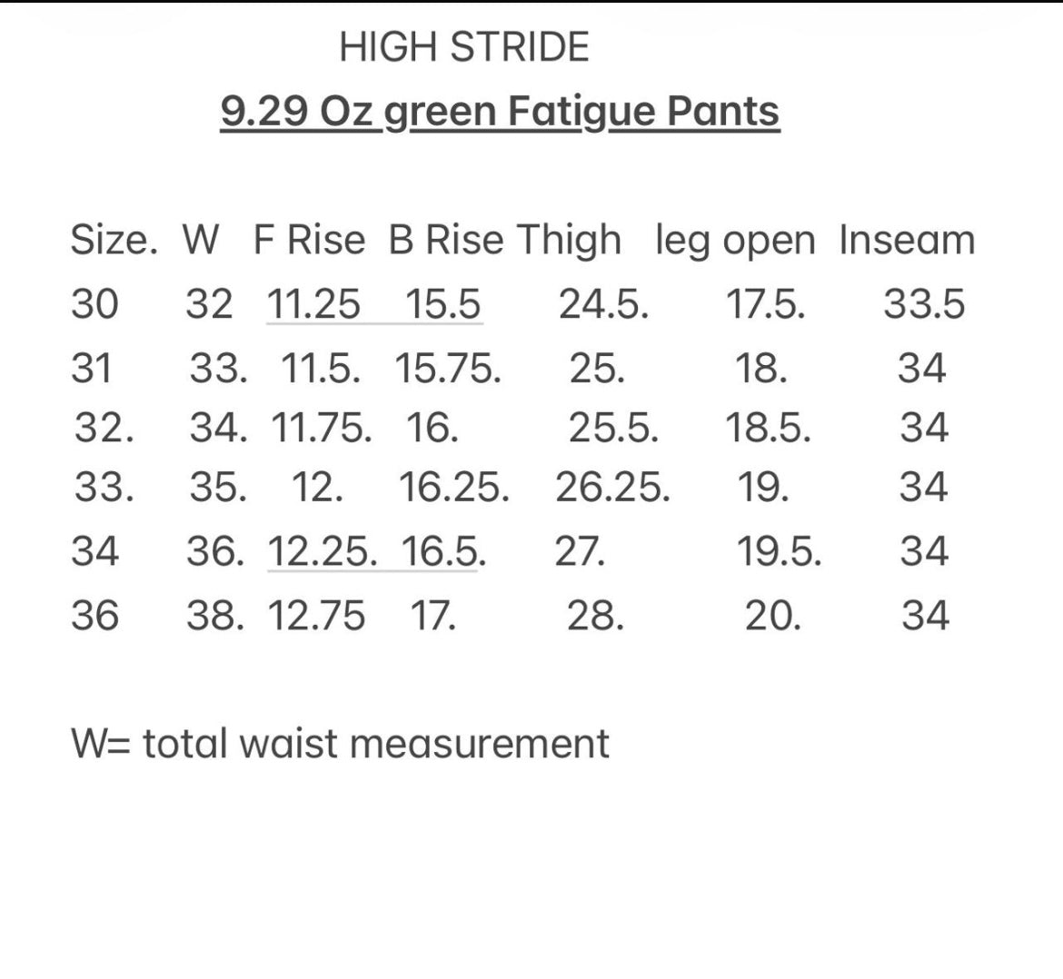 Green Selvedge Fatigue 9.29 Oz