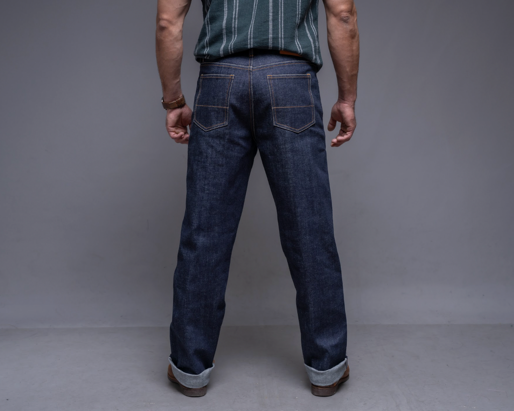 The Icon 14.5 Oz Double Dip Indigo Selvedge. Relaxed Wide Fit