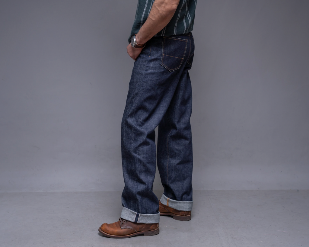 The Icon 14.5 Oz Double Dip Indigo Selvedge. Relaxed Wide Fit