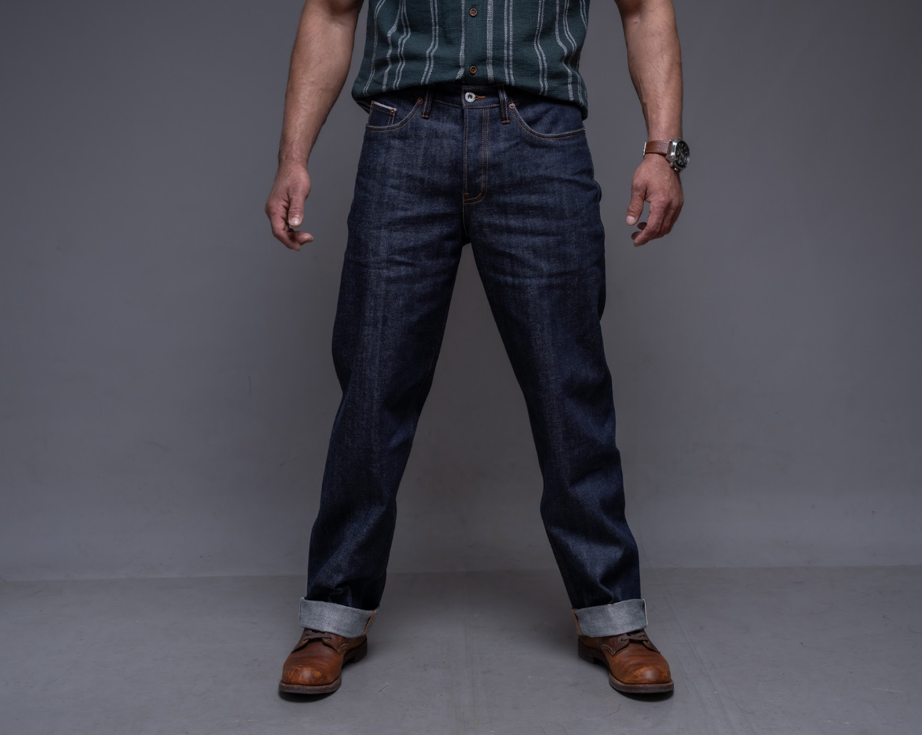 The Icon 14.5 Oz Double Dip Indigo Selvedge. Relaxed Wide Fit